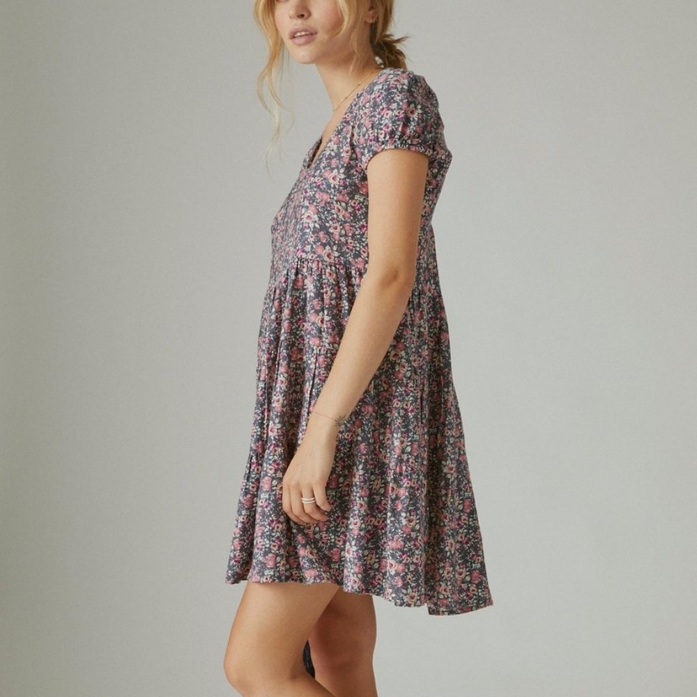 Lucky Brand Short Sleeve Babydoll Dress / NWT/Small - Picture 2 of 14